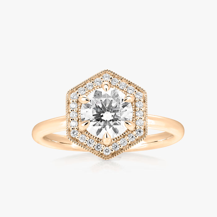 Fine Hexa Halo Ring - Carrie K.