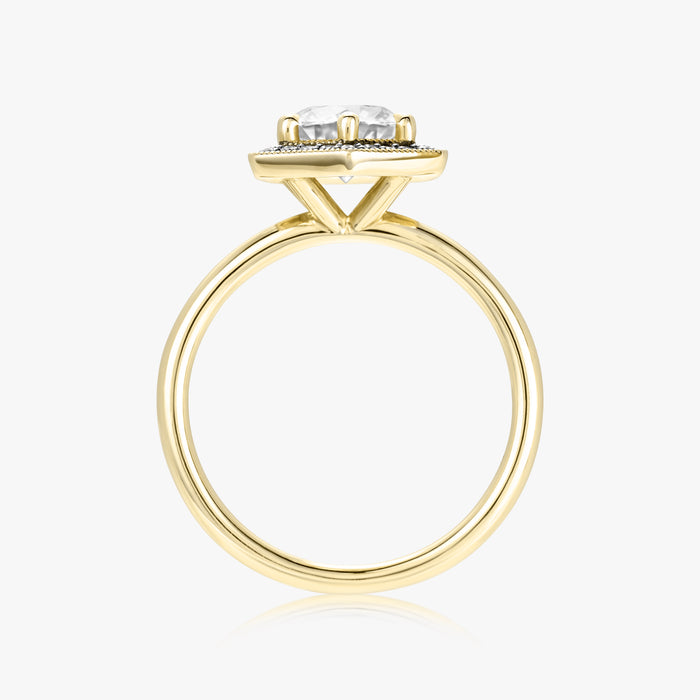 Fine Hexa Halo Ring (Black Diamonds) - Carrie K.