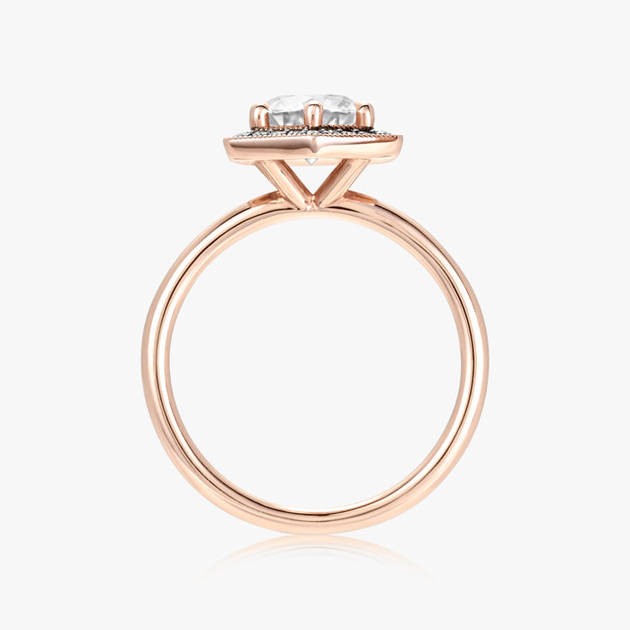 Fine Hexa Halo Ring (Black Diamonds) - Carrie K.