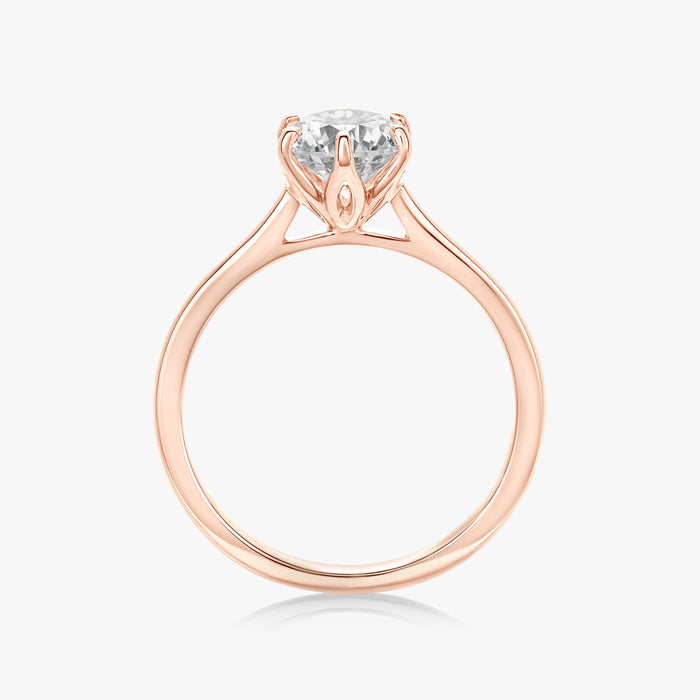 Lotus Ring With Cathedral Tapered Band - Carrie K.