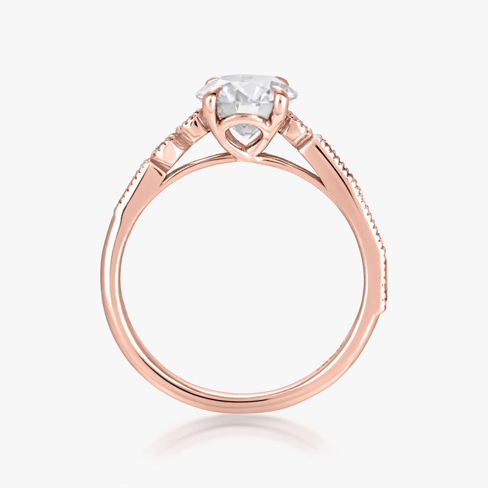 Milgrain Morse Solitaire Ring - Carrie K.