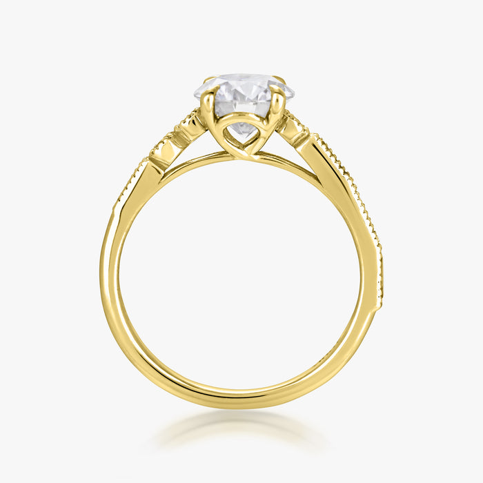 Milgrain Morse Solitaire Ring - Carrie K.
