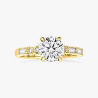 Milgrain Morse Solitaire Ring - Carrie K.
