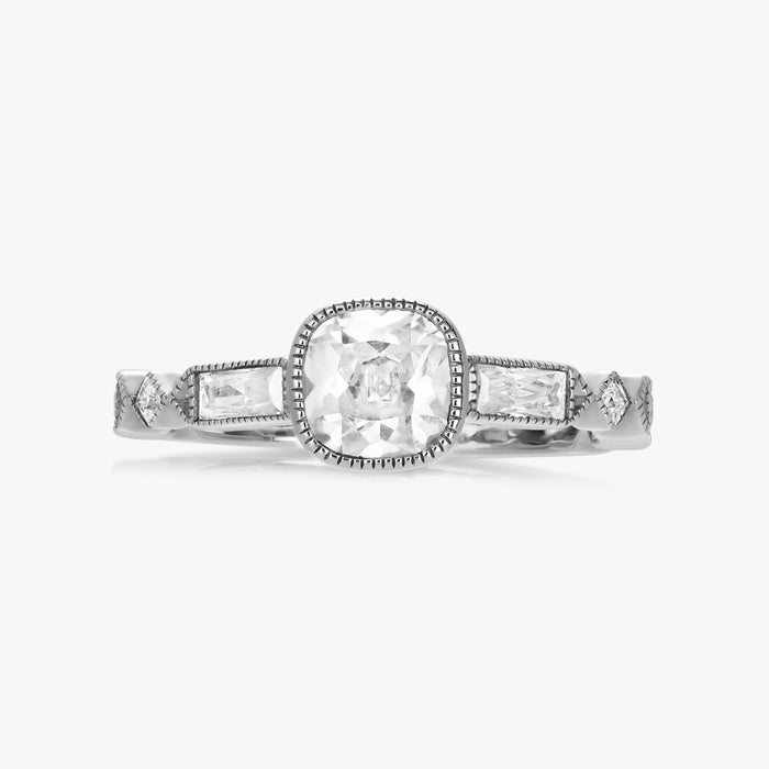 Pinnacle Bezel Ring With Art Deco Band - Carrie K.