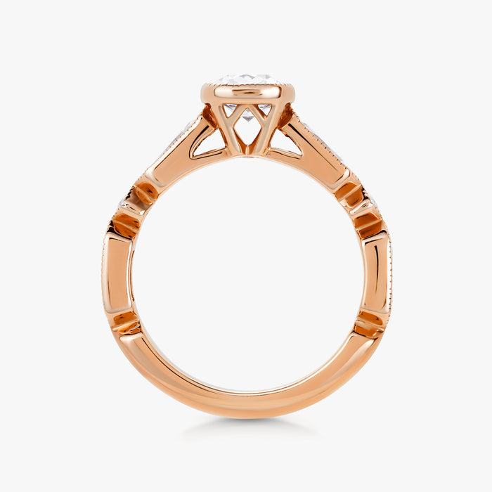 Pinnacle Bezel Ring With Art Deco Band - Carrie K.