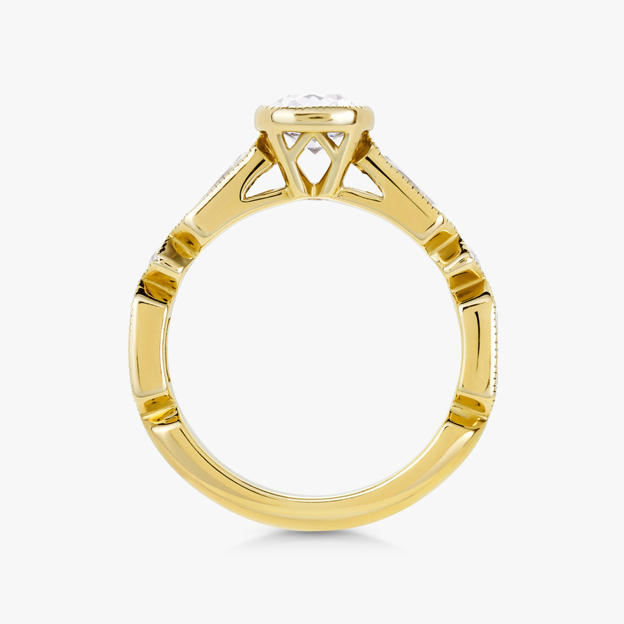Pinnacle Bezel Ring With Art Deco Band - Carrie K.