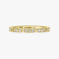 Art Deco Helix Band - 3/4 Eternity - Carrie K.