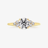 Classic 4 Pronged Ring With 3 Round Cluster Band - Carrie K.