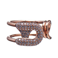 Reborn Large Safety Pin Paved Diamond Ring - Carrie K. 