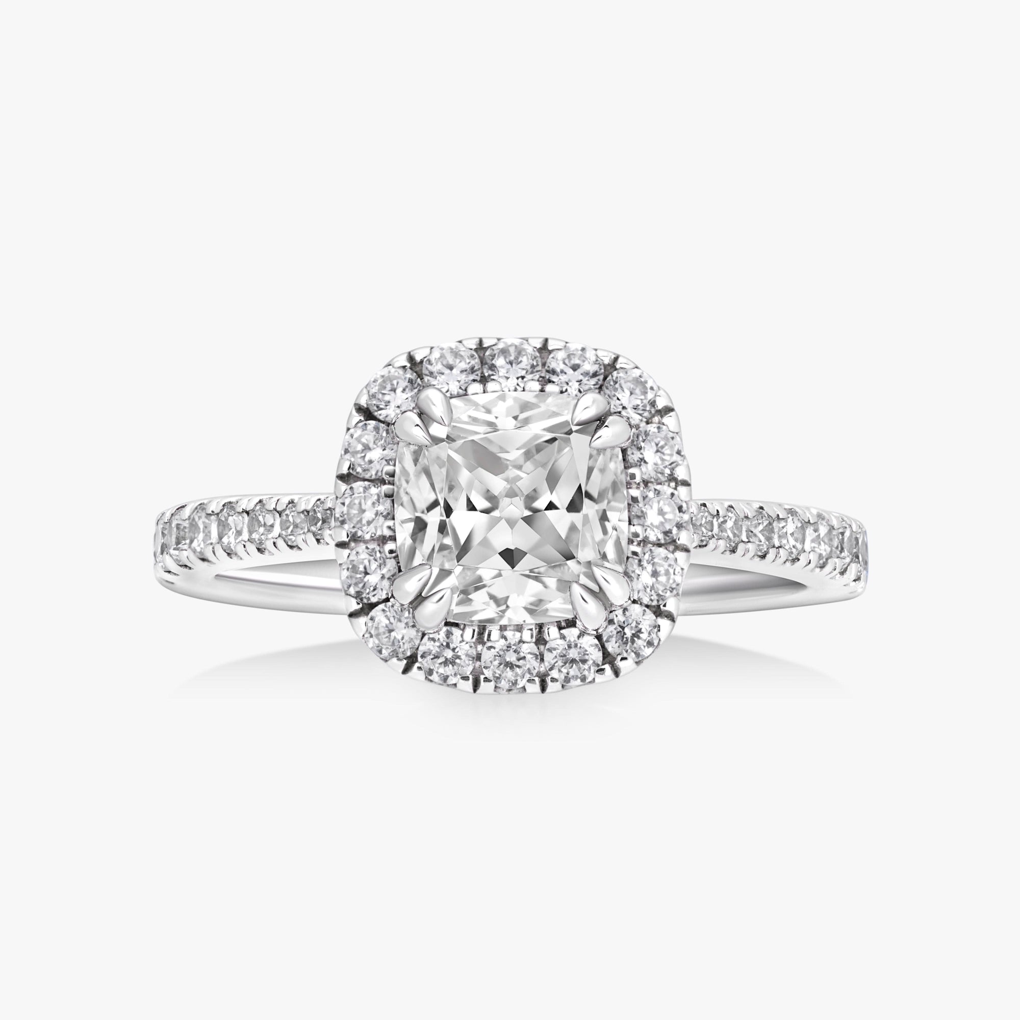 Classic Halo (1.5ct & Below) With Tapered Pave Band - Carrie K.