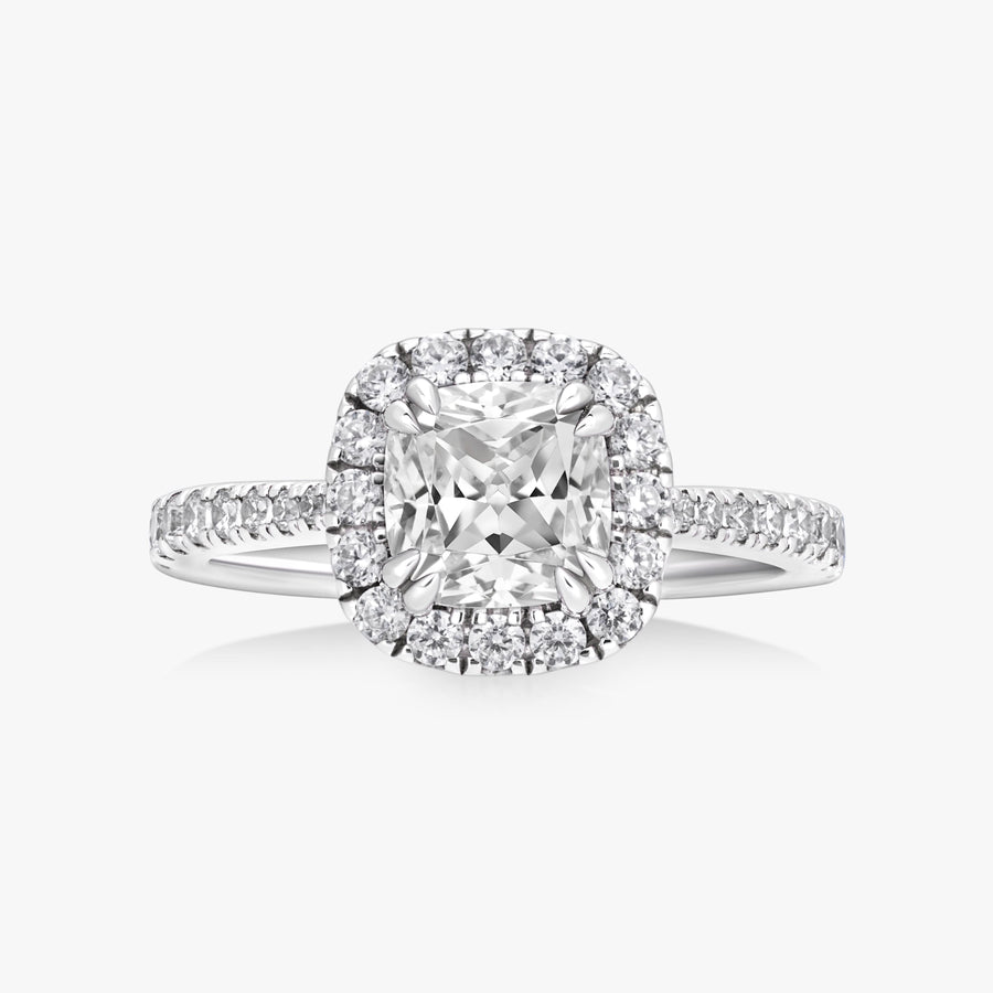 Classic Halo (1.5ct & Below) With Tapered Pave Band - Carrie K.
