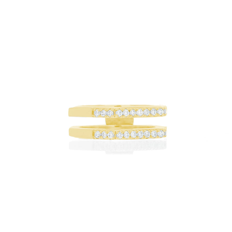 Nut & Bolt Yellow Gold Double-Band Rings - Carrie K. 