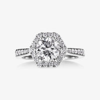 Hexa Halo Ring With Tapered Pave Band (2.8mm) - Carrie K.