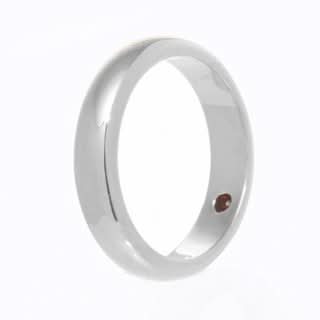 4mm Half Round Band With Birthstone - Carrie K. 