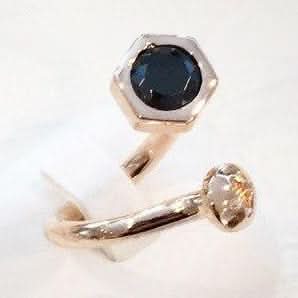 Nut and Bolt Black Bling Oblique Ring - Carrie K.