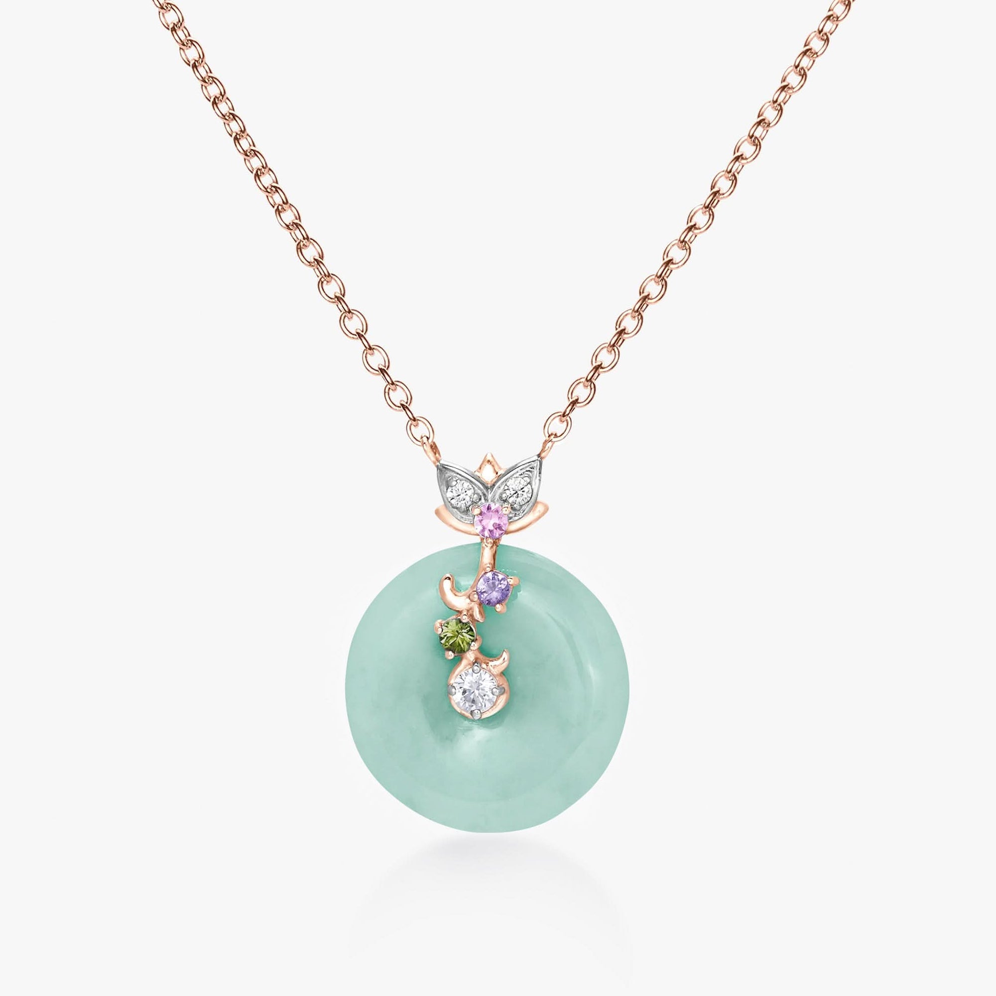 Lotus Green Jade Coin Necklace - Carrie K. 