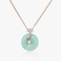 Lotus Green Jade Coin Necklace - Carrie K. 