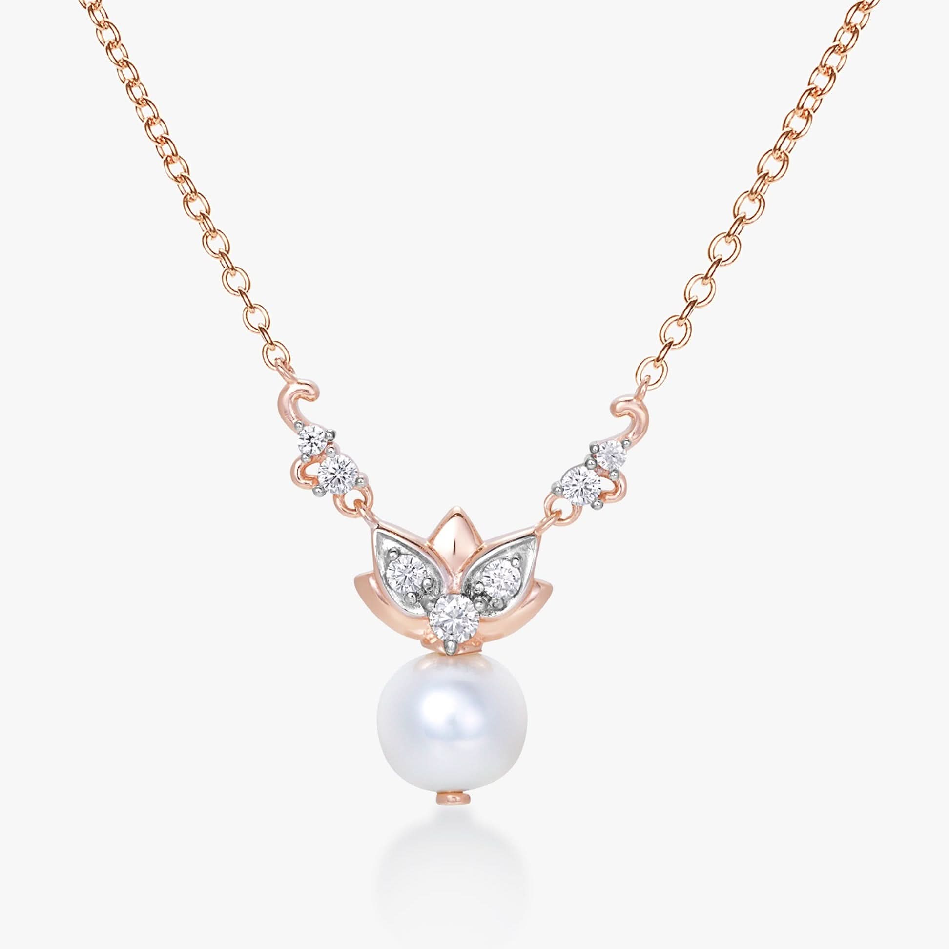 Lotus Pearl Necklace (18K Gold) - Carrie K.