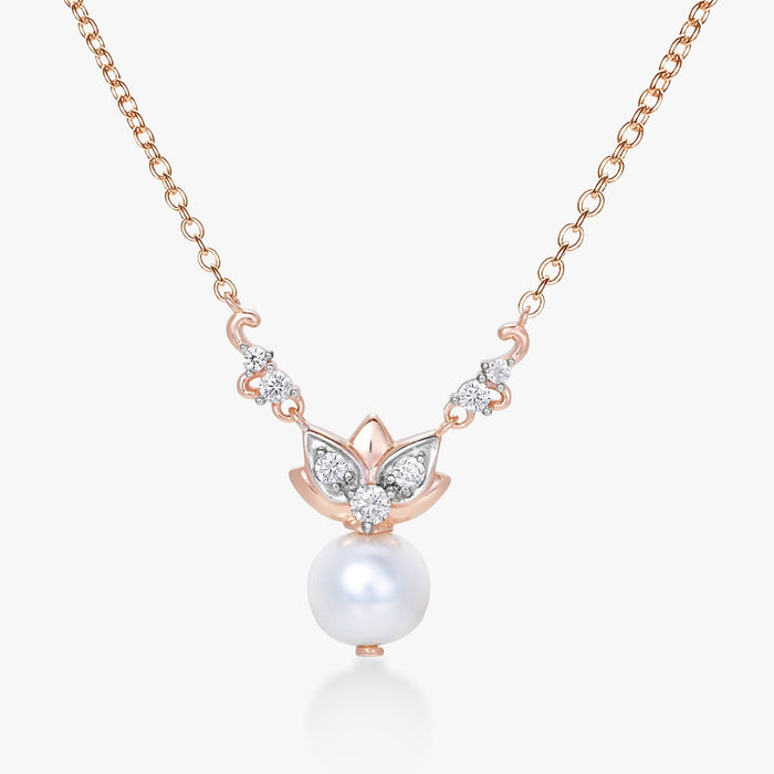 Lotus Pearl Necklace (18K Gold) - Carrie K.