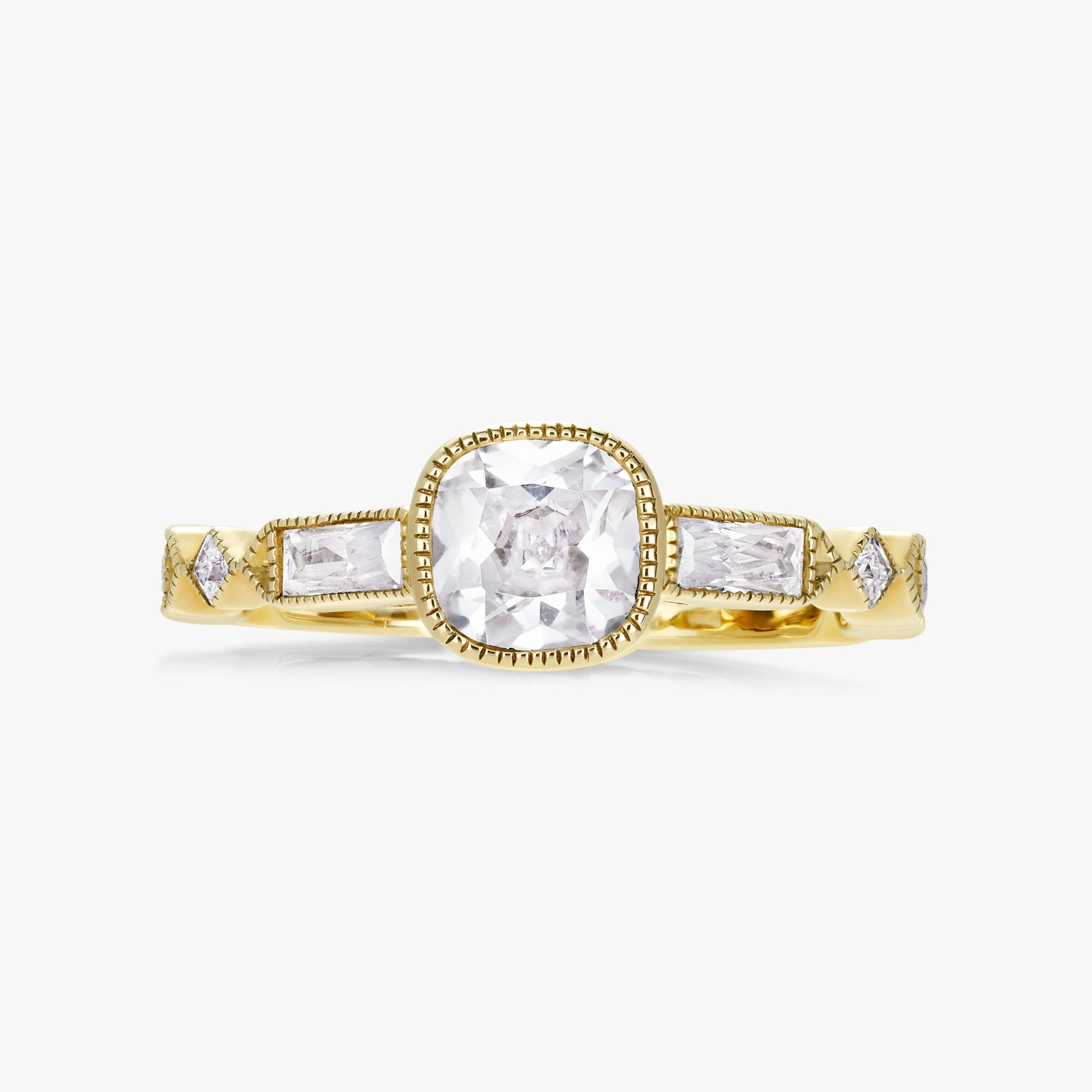 Pinnacle Bezel Ring With Art Deco Band - Carrie K.
